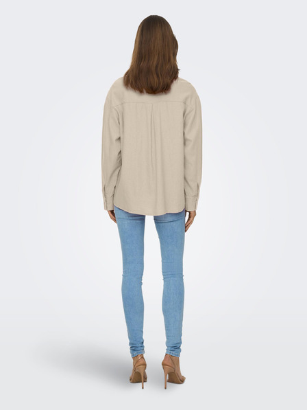 ONLY Bež ženska lanena košulja ONLY Caro