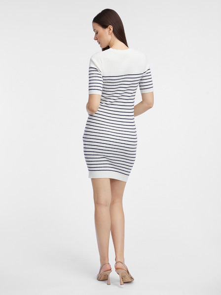 Orsay Bijela ženska prugasta pletena haljina ORSAY