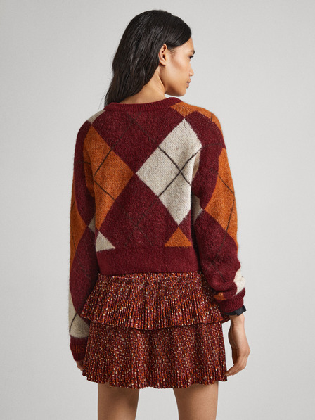 Pepe Jeans Vinski ženski pulover s uzorkom s primjesom alpake Pepe Jeans Eliot