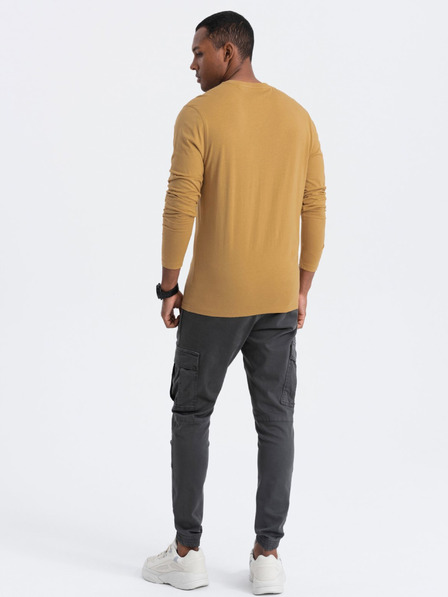Ombre Clothing Senf muška osnovna majica Ombre Clothing