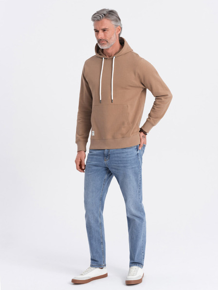 Ombre Clothing Ombre Clothing Muška smeđa klokanska majica s kapuljačom