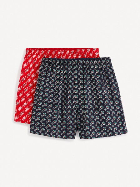 Celio Komplet od dvije šarene muške božićne kratke hlače u Celio poklon kutiji