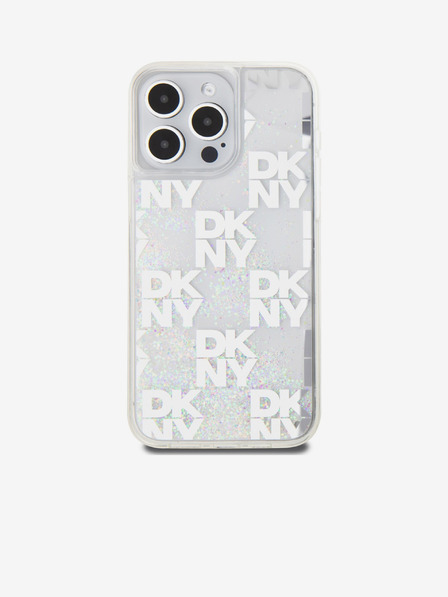 DKNY Stražnja maska s tekućim svjetlucavim kariranim uzorkom za iPhone 15 Pro Max prozirna DKNY