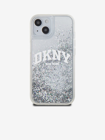 DKNY Stražnja maska s logotipom Liquid Glitter Arch za iPhone 15 prozirna DKNY