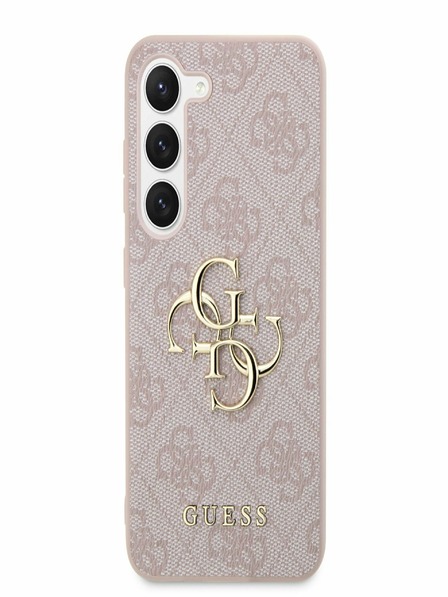 Guess PU 4G Metal Logo Zadní Kryt pro Samsung Galaxy S23 Pink Etui za telefon