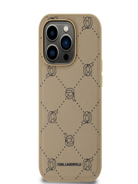 Karl Lagerfeld PU Karl Heads Pattern Magsafe stražnja maska za iPhone 14 Pro Max Beige Karl Lagerfeld