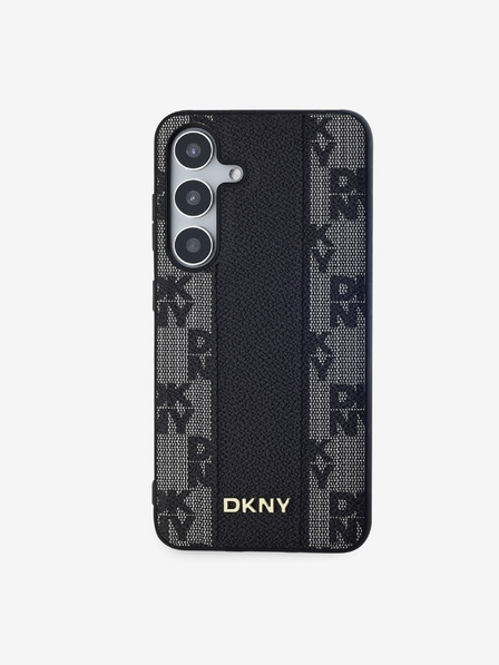 DKNY PU kožna Magsafe stražnja maska s kariranim uzorkom za Samsung Galaxy S24 crna DKNY