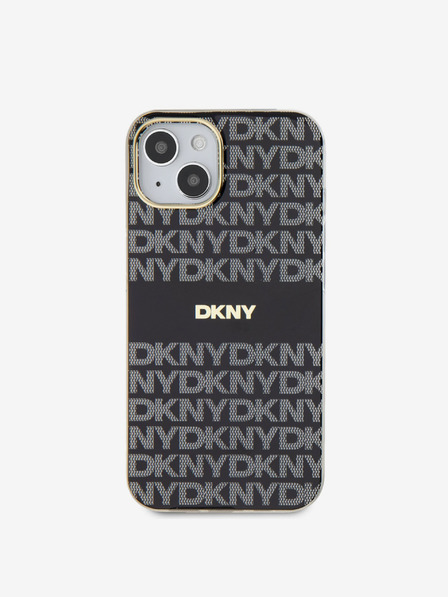 DKNY PC/TPU ponavljajući uzorak Tonal Stripe Magsafe stražnja maska za iPhone 14 crna DKNY