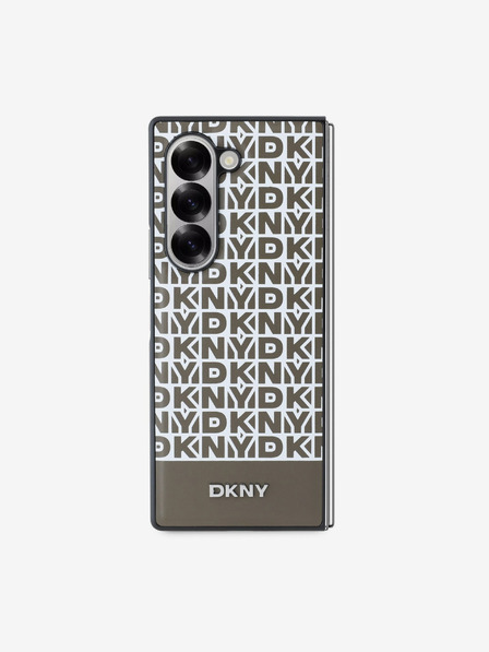 DKNY DKNY PU kožna donja traka s ponavljajućim uzorkom MagSafe stražnja maska za Samsung Galaxy Z Fold 6 smeđa