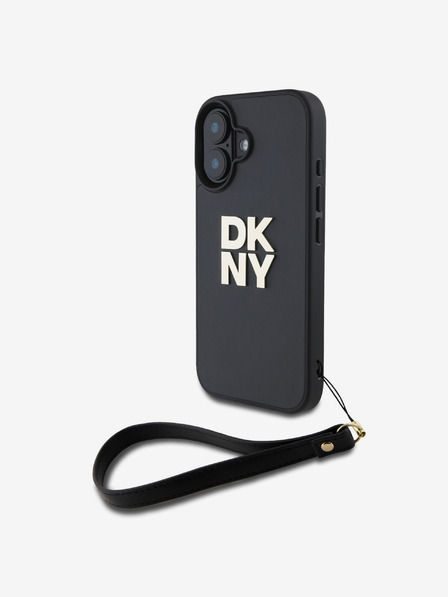 DKNY DKNY PU kožna stražnja maska s logotipom narukvice za iPhone 16 crna