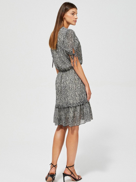 Moodo Moodo crna ženska haljina s uzorkom