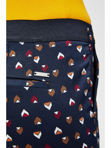 Moodo Moodo tamnoplave ženske hlače s uzorkom