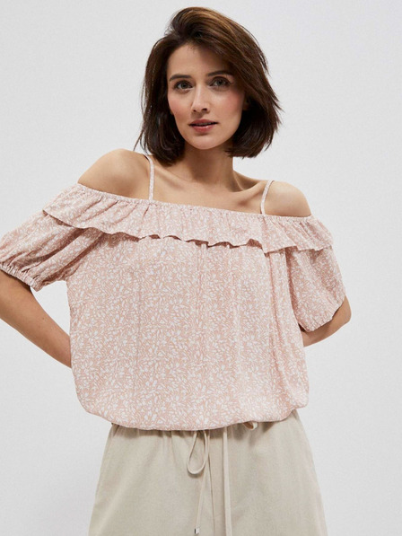 Moodo Moodo svijetlo roza ženska bluza s uzorkom