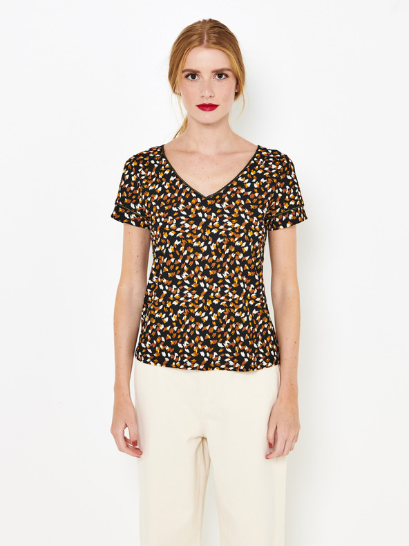 CAMAIEU Smeđa majica s uzorkom CAMAIEU