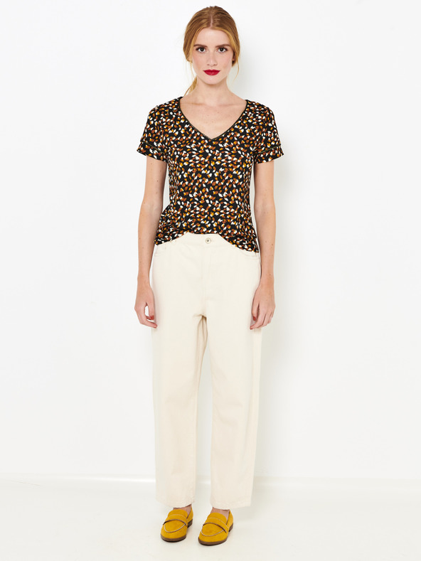 CAMAIEU Smeđa majica s uzorkom CAMAIEU