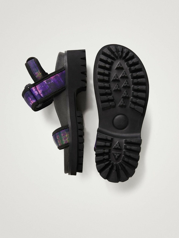 Desigual Ljubičasto-crne ženske sandale Desigual Track Sandal