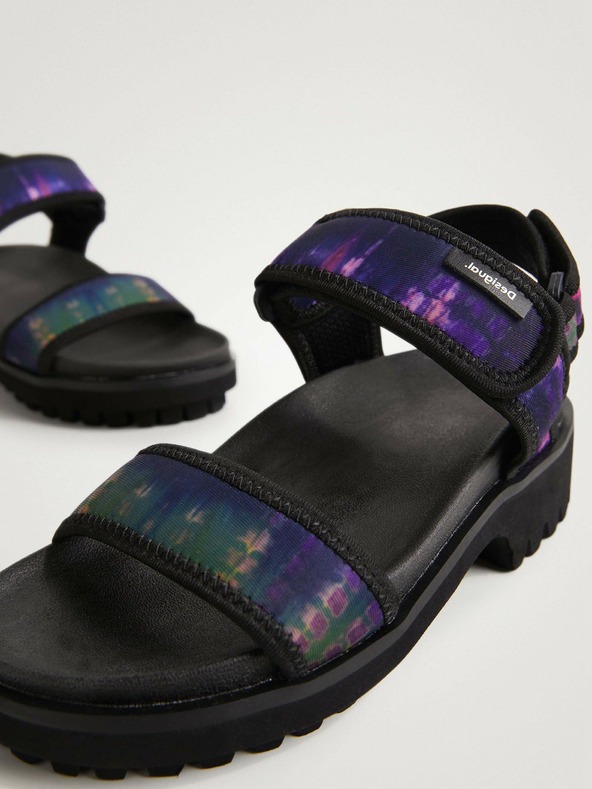 Desigual Ljubičasto-crne ženske sandale Desigual Track Sandal