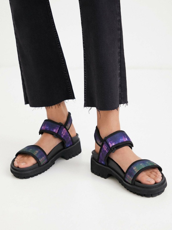 Desigual Ljubičasto-crne ženske sandale Desigual Track Sandal