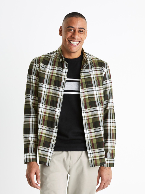 Celio Celio Bapop bijelo-crna kockasta muška košulja