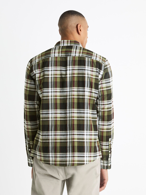 Celio Celio Bapop bijelo-crna kockasta muška košulja