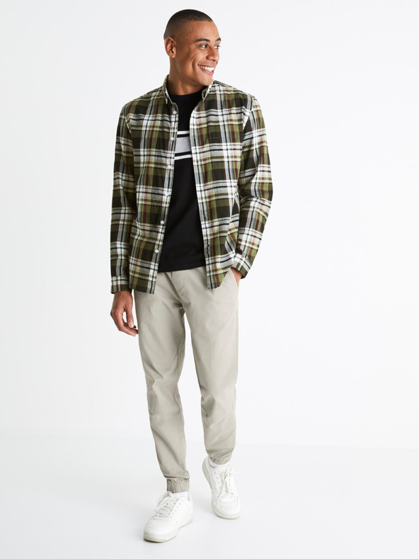 Celio Celio Bapop bijelo-crna kockasta muška košulja