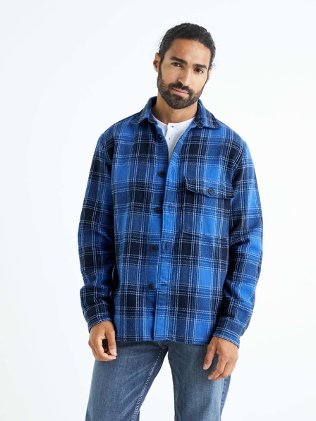 Celio Plava muška kockasta košulja Celio Bazur