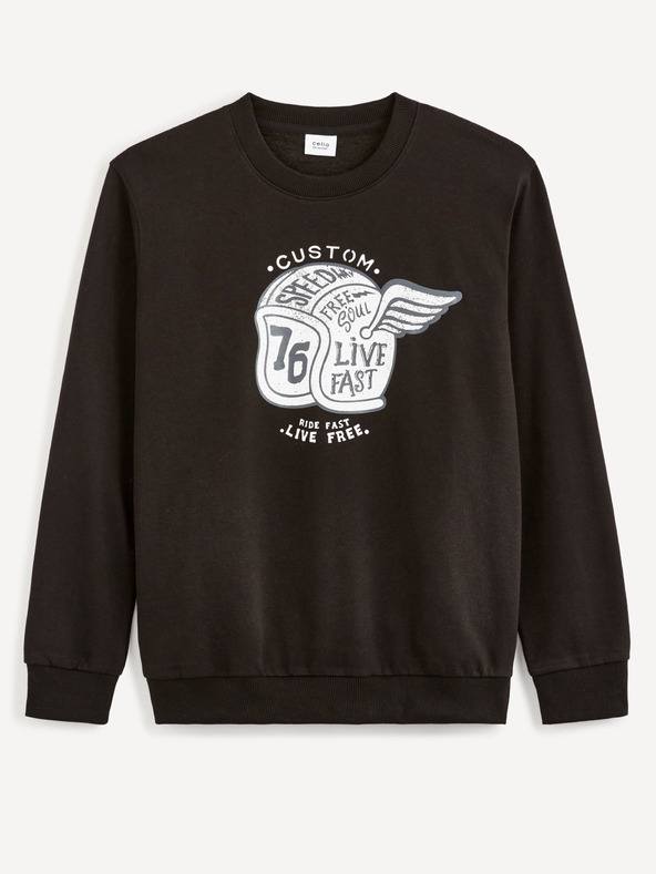 Celio Crna muška majica s printom Celio Beprice