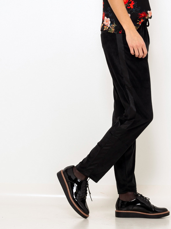 CAMAIEU Crne baršunaste hlače s lampama CAMAIEU