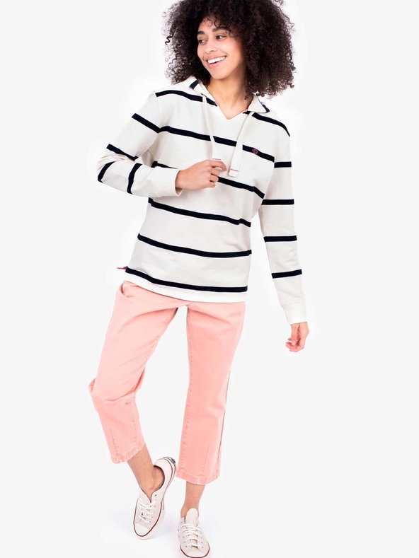 Brakeburn Brakeburn plavo-bijela ženska majica s kapuljačom na pruge