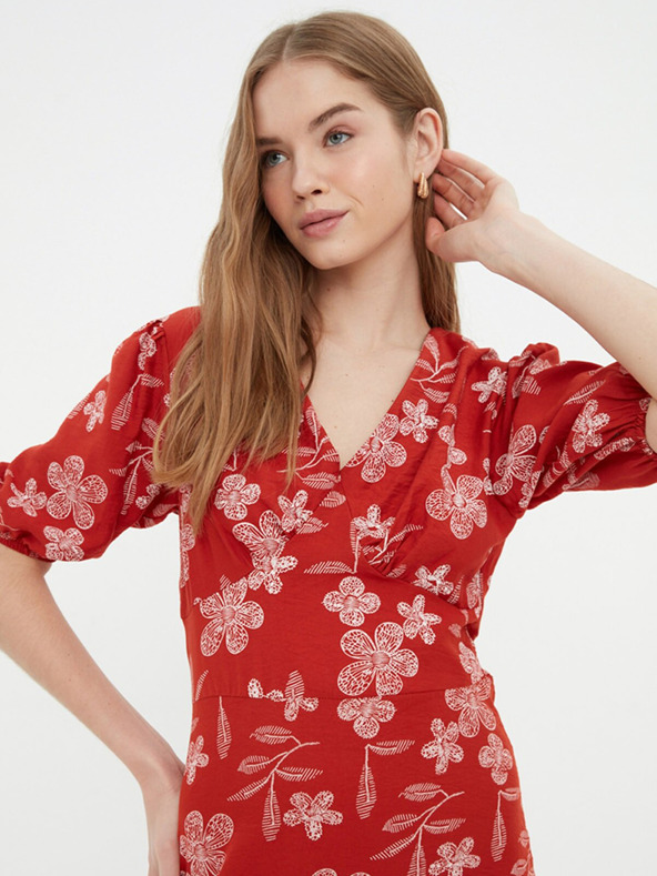 Trendyol Brick ženska cvjetna kratka haljina Trendyol