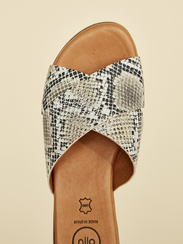 Ojju Sive kožne papuče sa zmijskim uzorkom OJJU