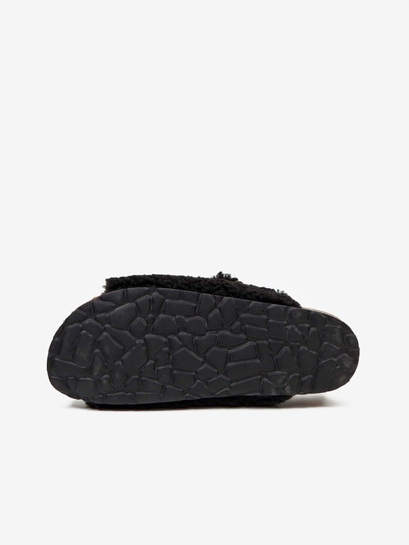 Replay Crne ženske papuče s umjetnim krznom Replay