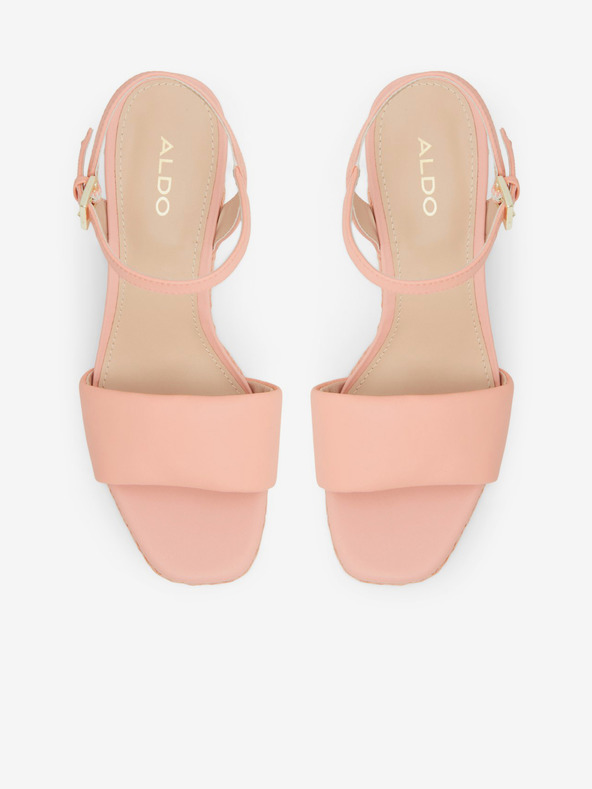 Aldo Ženske ALDO Jeigh kožne sandale na wedges boje marelice