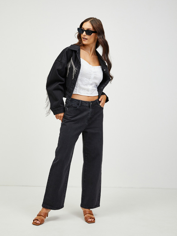 CAMAIEU Skraćena majica s bijelim uzorkom CAMAIEU