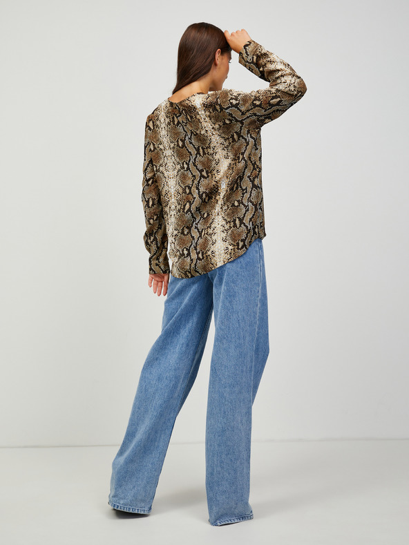 CAMAIEU Smeđa bluza s uzorkom CAMAIEU