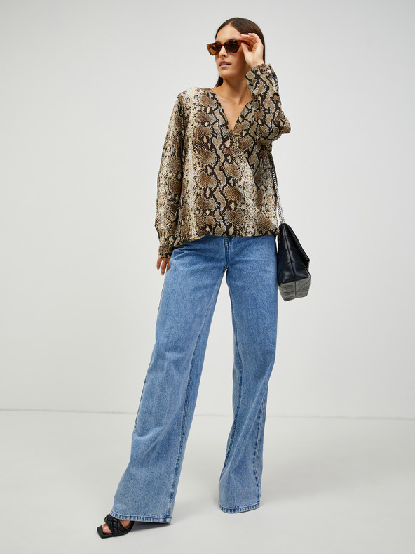 CAMAIEU Smeđa bluza s uzorkom CAMAIEU