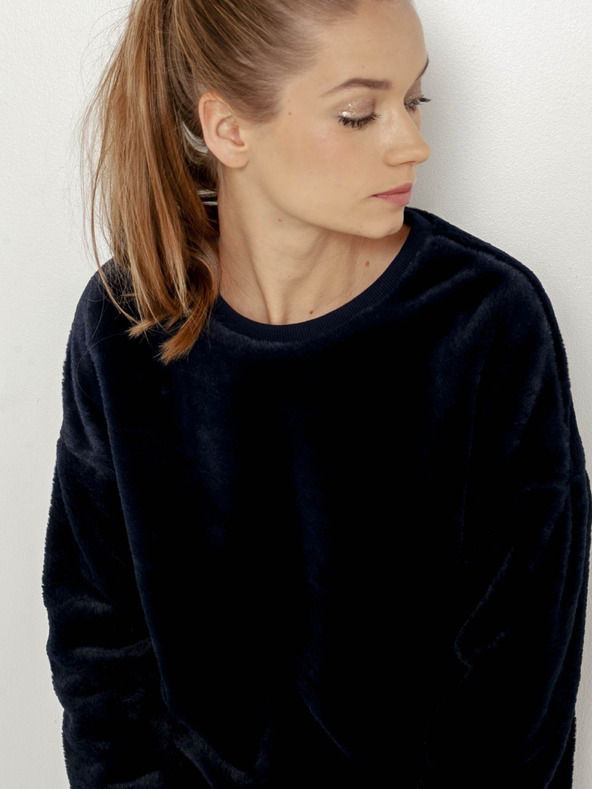 CAMAIEU Tamnoplava majica od baršuna CAMAIEU