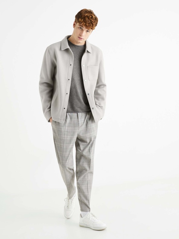 Celio Sive muške karirane kratke hlače Celio 24H Avocheck