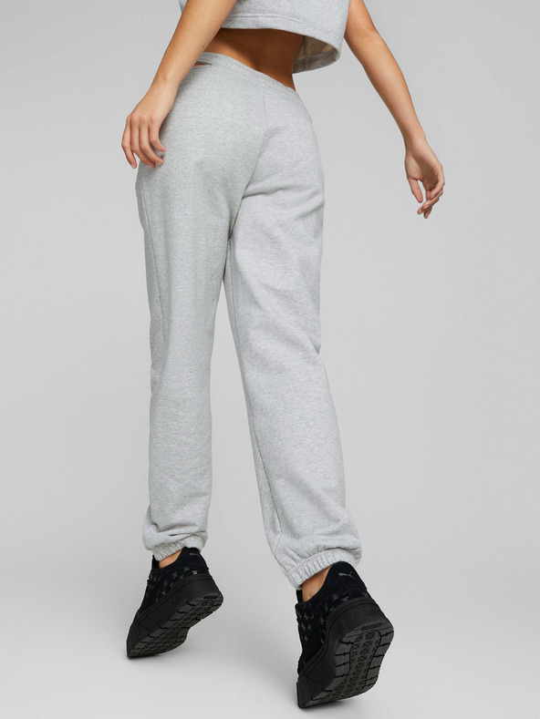 Puma Puma svijetlosive ženske trenirke s prorezima od vrijeska