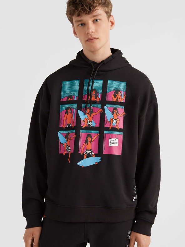 O'Neill Progresivna crna muška majica s kapuljačom O'Neill