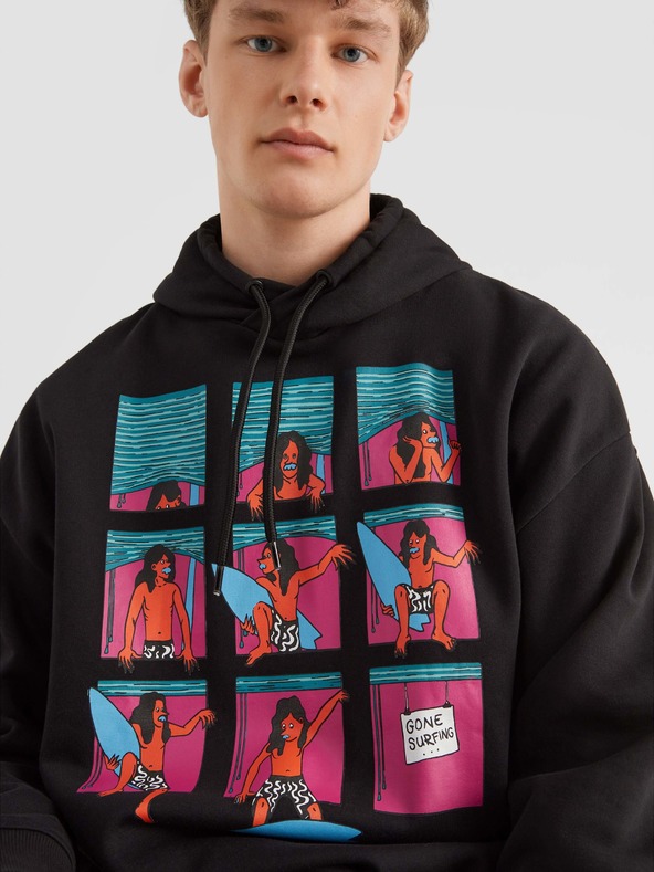 O'Neill Progresivna crna muška majica s kapuljačom O'Neill