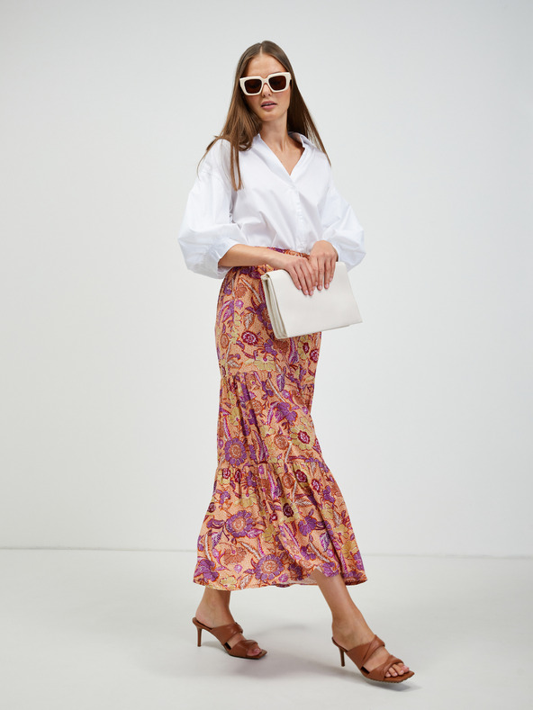 Orsay Narančasta duga suknja cvjetnog uzorka na vezanje ORSAY