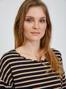 Orsay Crno prugasta majica s tročetvrt rukavima ORSAY