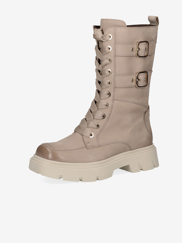 Caprice Bež ženske izolirane kožne čizme Caprice