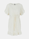 Pieces Pieces Life krem ​​perforirana haljina s vezanjem u struku