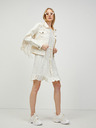 Pieces Pieces Life krem ​​perforirana haljina s vezanjem u struku