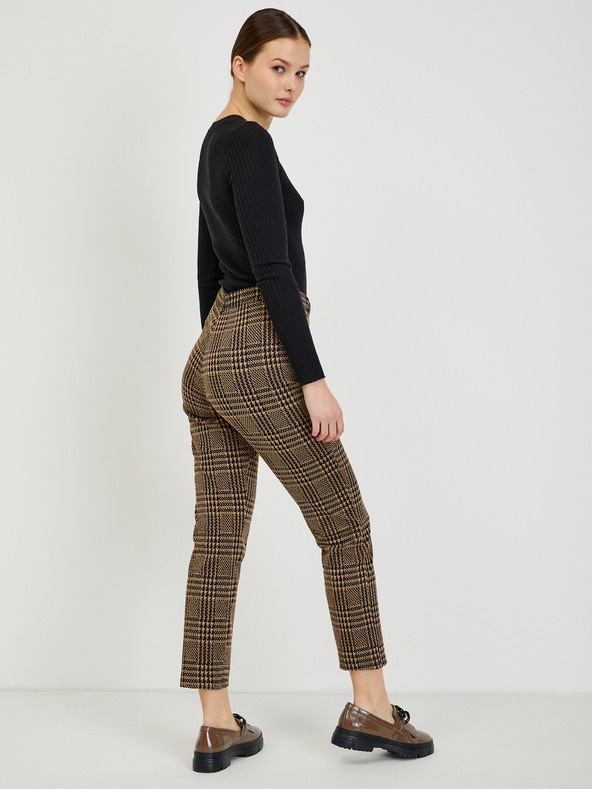 Orsay Smeđe ženske skraćene karirane hlače ORSAY