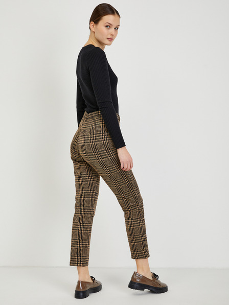 Orsay Smeđe ženske skraćene karirane hlače ORSAY