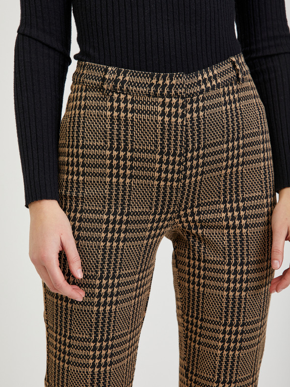 Orsay Smeđe ženske skraćene karirane hlače ORSAY