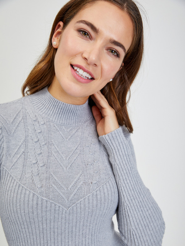 Orsay Svjetlosivi ženski rebrasti pulover ORSAY